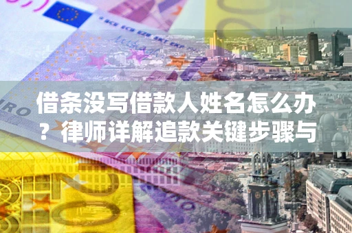 济南借条没写借款人姓名怎么办？律师详解追款关键步骤与证据链构建